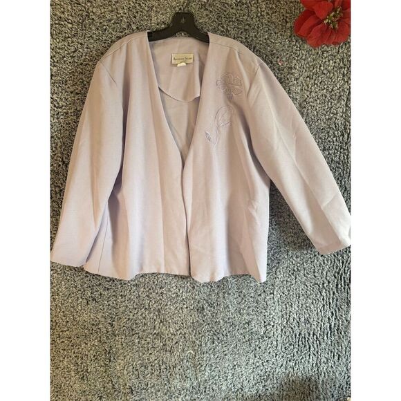 Jessica McClintock Women's Plus Size 20 Purple Embroidered Jacket/skirt - Picture 4 of 15